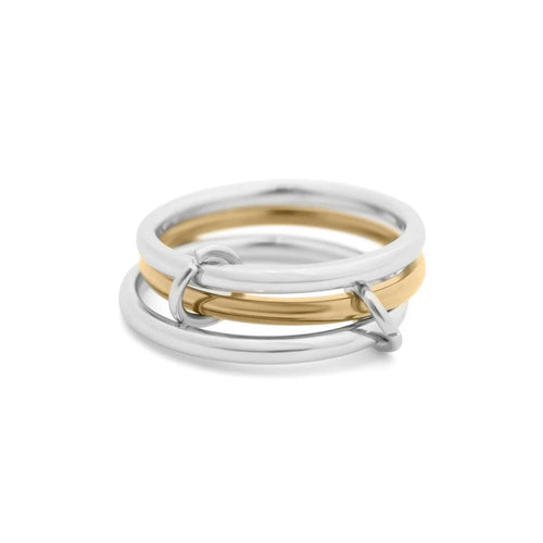 18K Gold Stainless Steel Mixed Metal Triple Intertwined Ring