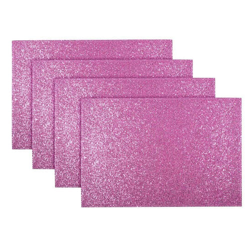 4 Glitter Sparkle Placemats Dining Kitchen Table Mats Pink