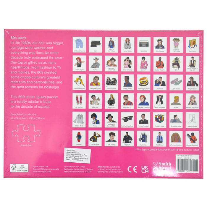 80s Icons Jigsaw Pop Fashion TV Movies Nostalgia 500 Pieces