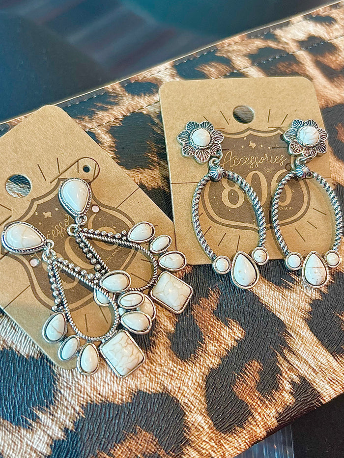 White western earrings