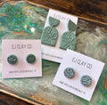 Sage clay earrings