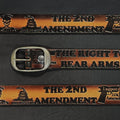 Belt 2nd Amendment Scene: Complete your outfit with this rustic leather snap belt with tarnished brass buckle or stainless st