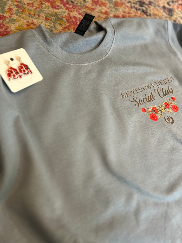 Front/back derby crewneck