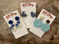 Blue ej clay earrings