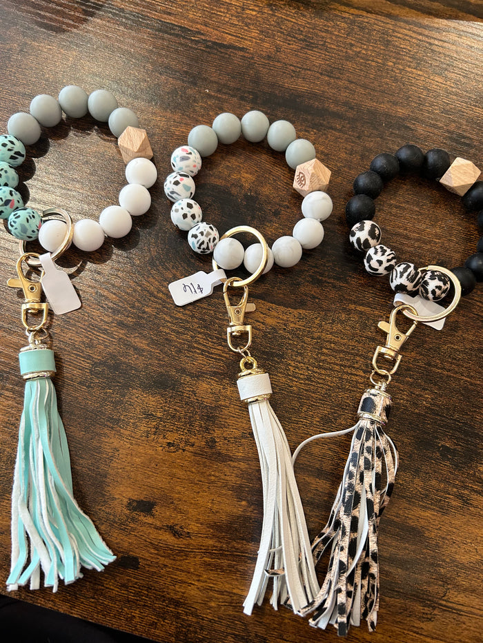 Rubber beaded keychains