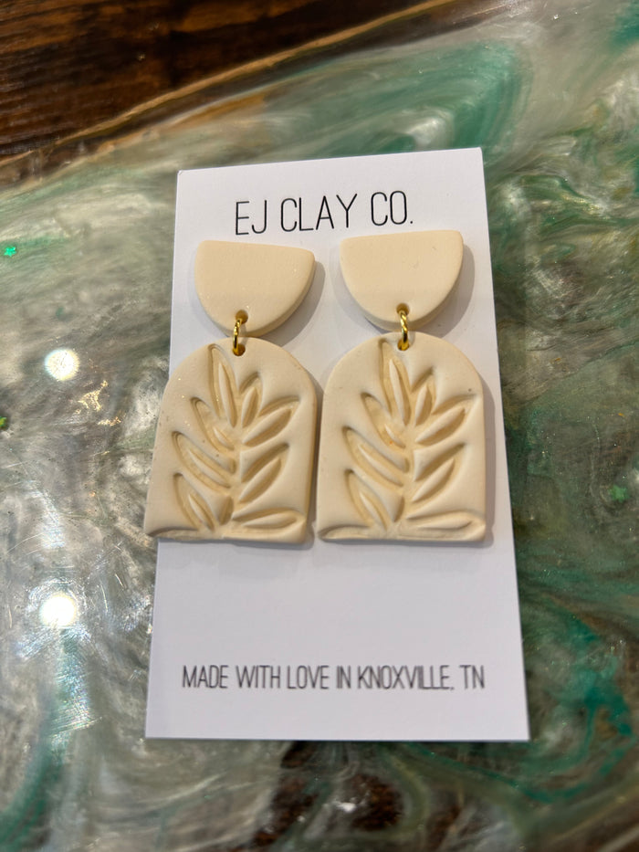 Ivory clay dangles 1.6