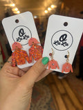 Coral derby earrings