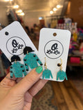Teal Derby earrings