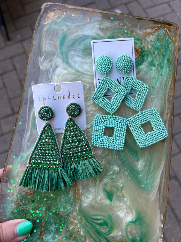 Green earrings
