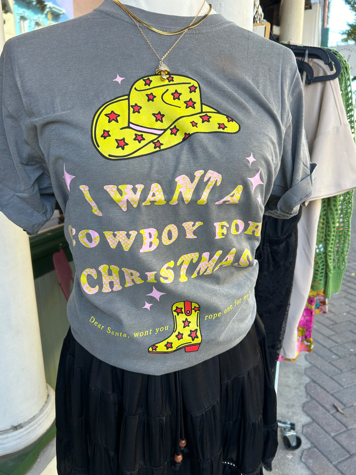Cowboy for Christmas tee