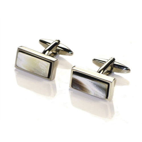 ABBEYHORN Cufflinks - Cow Horn Narrow Rectangle