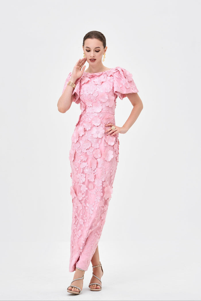 Alinda Puff Sleeve Floral Midaxi - Dress - Bariano