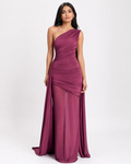 Amethyst One-Shoulder Draped Gown - Radiance