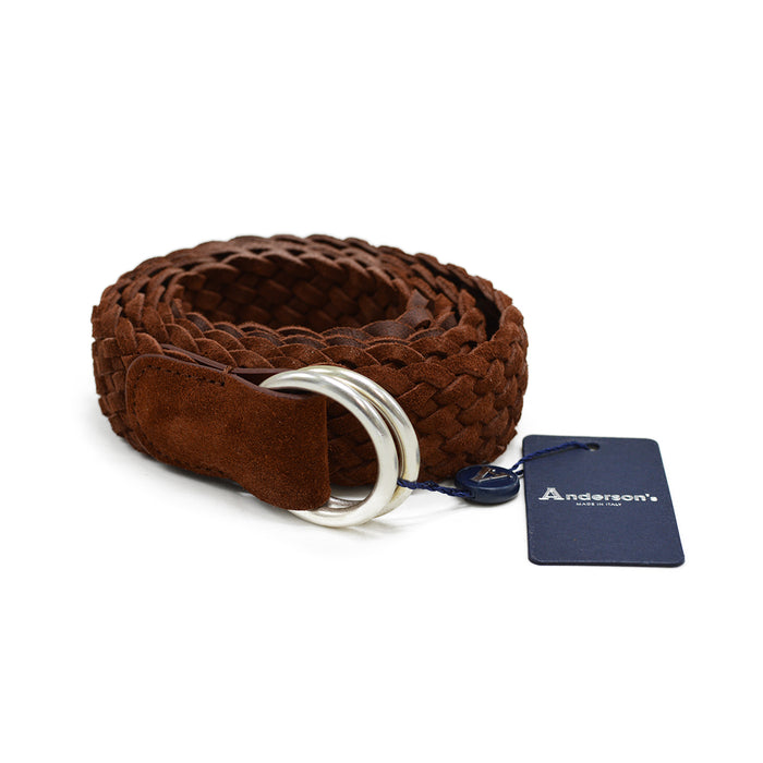 Anderson's (A3411) - 3.5 cm Double Buckle Woven Suede Belt