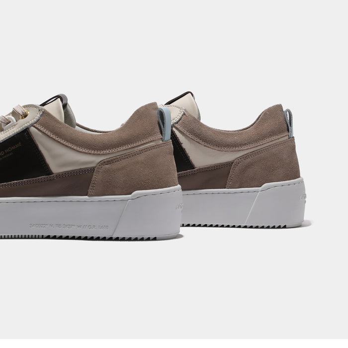 Android Homme - Point Dume Low Strap Trainer in White/Brown - Nigel Clare