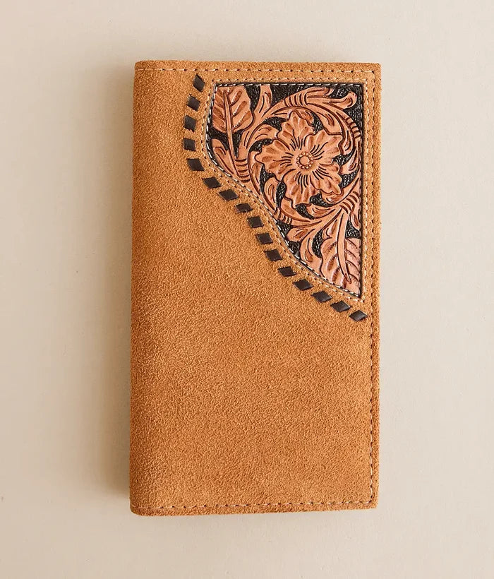 Ariat Tan Rodeo Floral Overlay Wallet