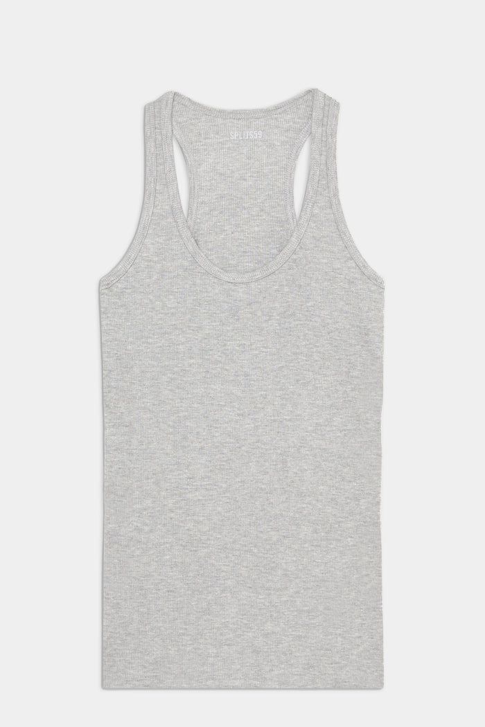 Flat view of a light grey tank top