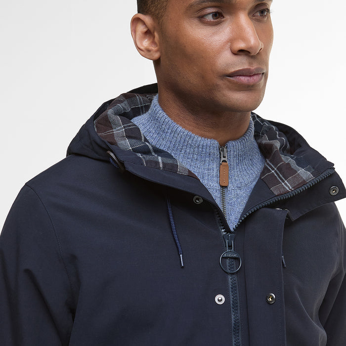 Barbour - Lorden Hooded Raincoat in Navy - Nigel Clare