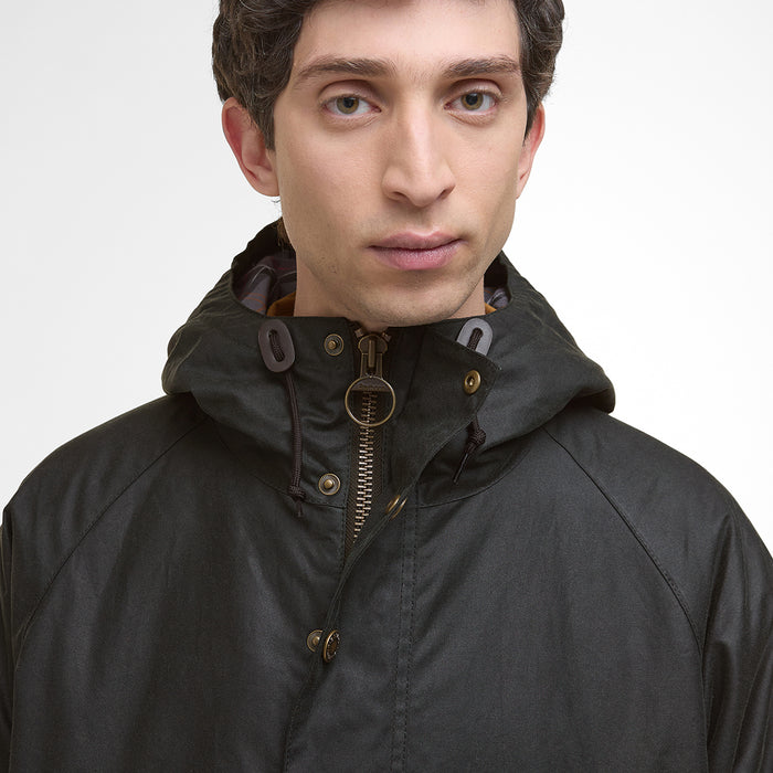 Barbour - Reel Waxed Parka in Sage - Nigel Clare