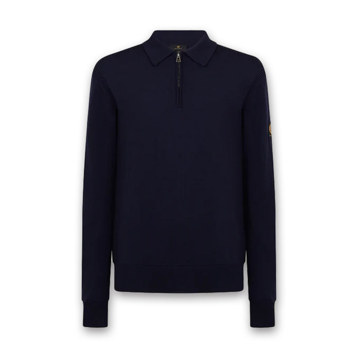 Belstaff - Kyle LS Merino Wool Polo in Dark Ink - Nigel Clare