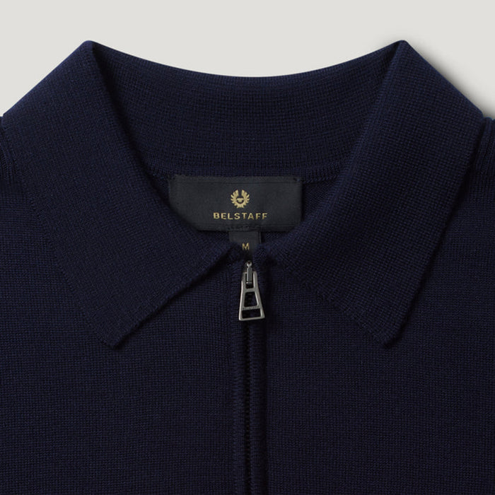 Belstaff - Kyle LS Merino Wool Polo in Dark Ink - Nigel Clare