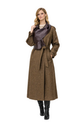 belted wool blend long coat with classic lapel – BRUNELLA