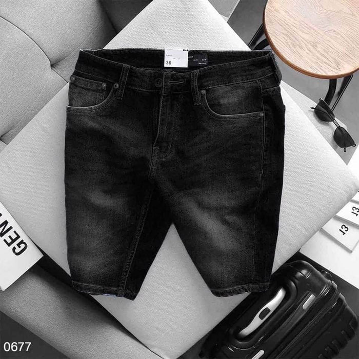 Black Faded - Slim Fit Denim Shorts - Dubai Offers Today