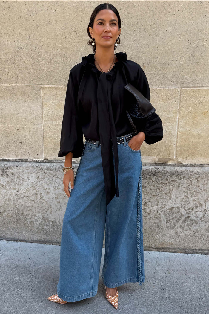 Black Ruffle Shirt