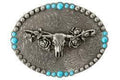 Blazin Roxx Ladies Buckle Oval Longhorn Roses