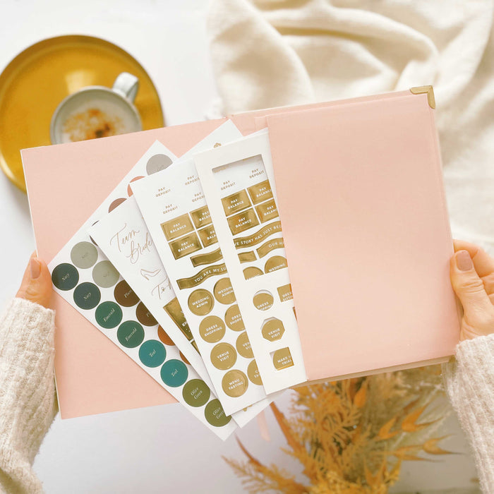 Blush and Gold Foil Luxury Wedding Planner Book with Gilded Edges - Giftware - Blush and Gold