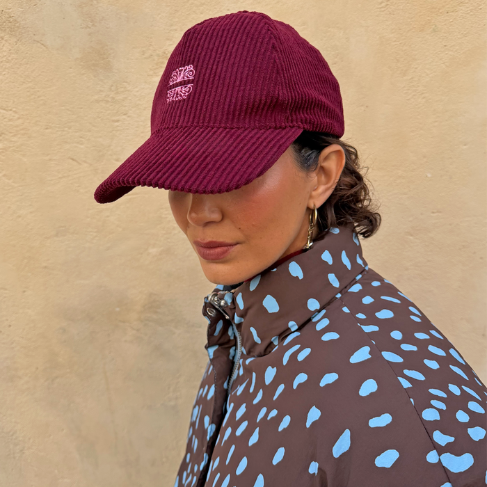 Burgundy Cord Cap