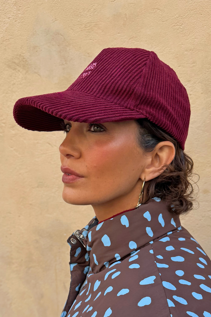Burgundy Cord Cap