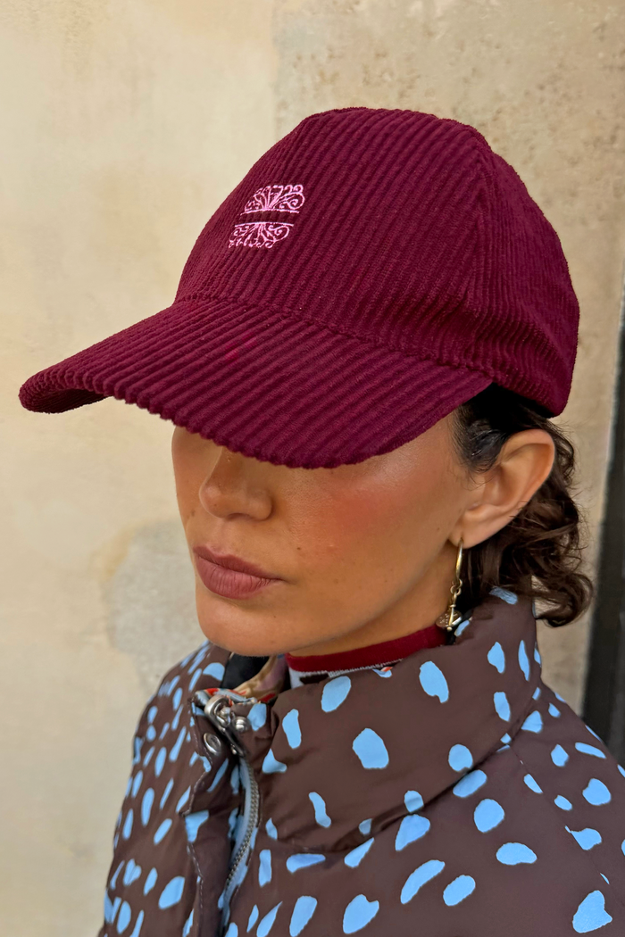 Burgundy Cord Cap