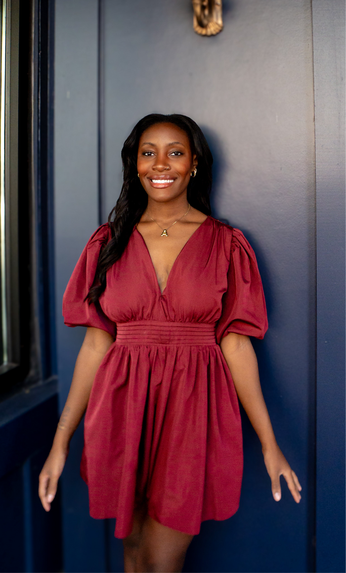 Burgundy holiday romper