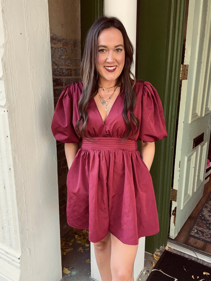 Burgundy holiday romper