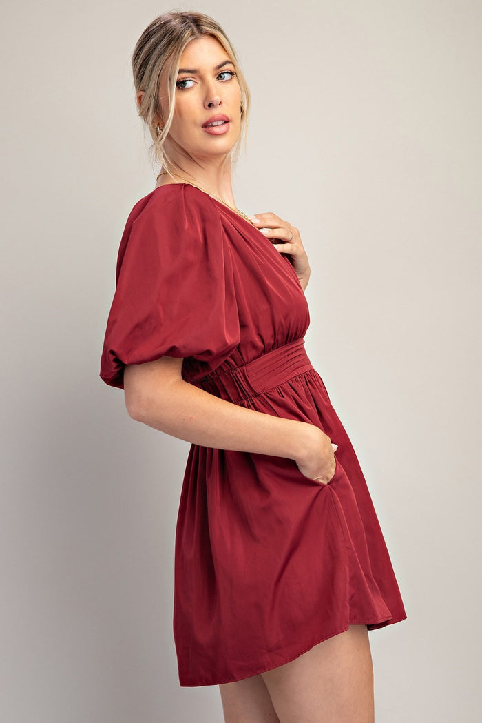 Burgundy holiday romper