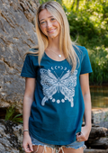 BUTTERFLY - Women's 100% Organic Cotton Tee - Ocean
