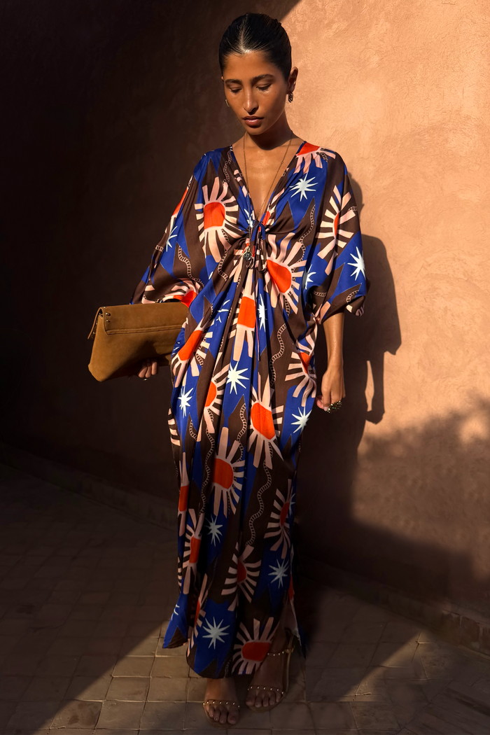 Chocolate & Blue Sun Toria Dress