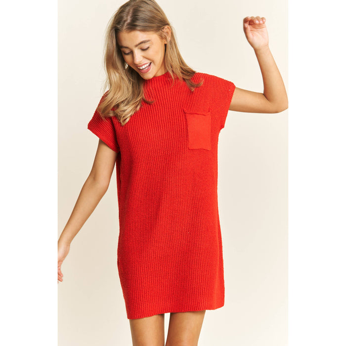 CLASSIC DROP SHOULDER SWEATER KNIT MINI DRESS