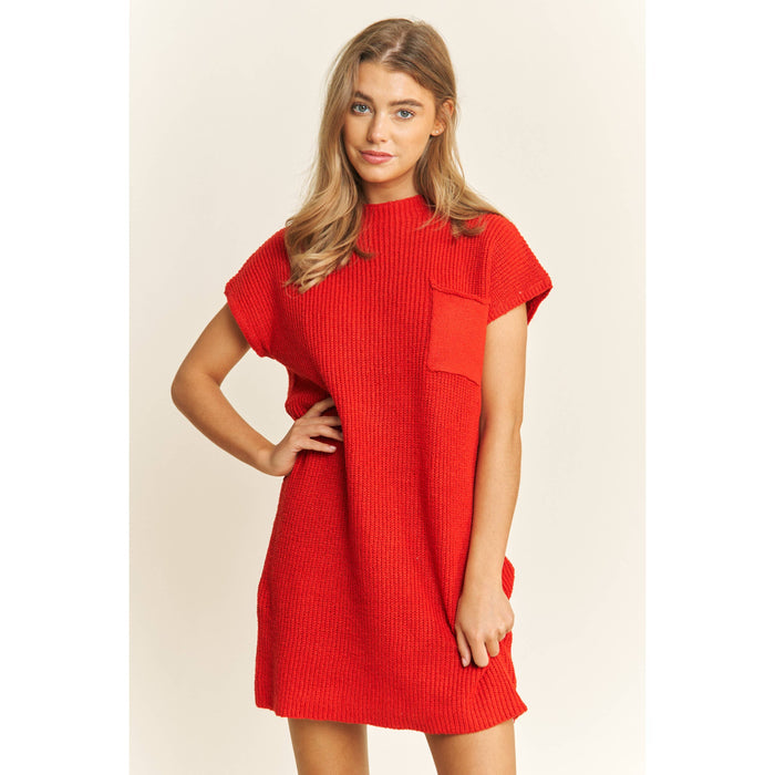 CLASSIC DROP SHOULDER SWEATER KNIT MINI DRESS