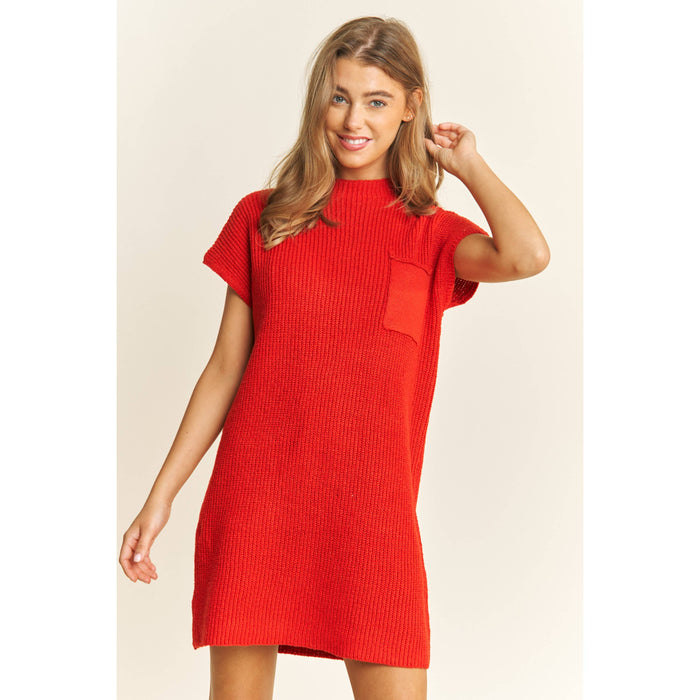 CLASSIC DROP SHOULDER SWEATER KNIT MINI DRESS