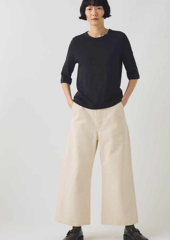 Cleo Garment Dyed Organic Cotton Tee | Carbon Black