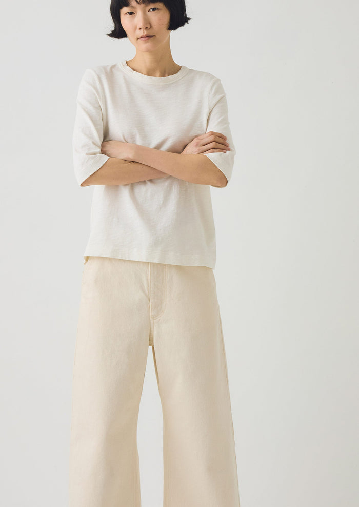 Cleo Garment Dyed Organic Cotton Tee | Chalk