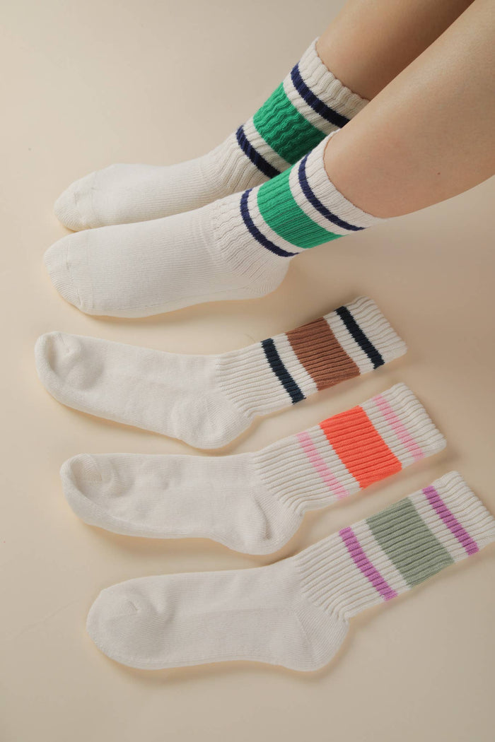 Color Block Crew Socks