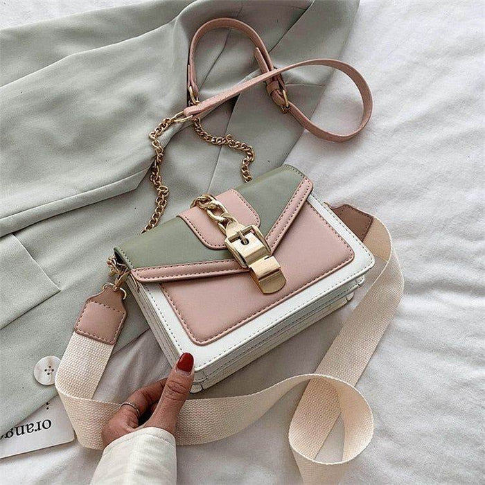 Contrast Color Cross Body Handbag - Dubai Offers Today