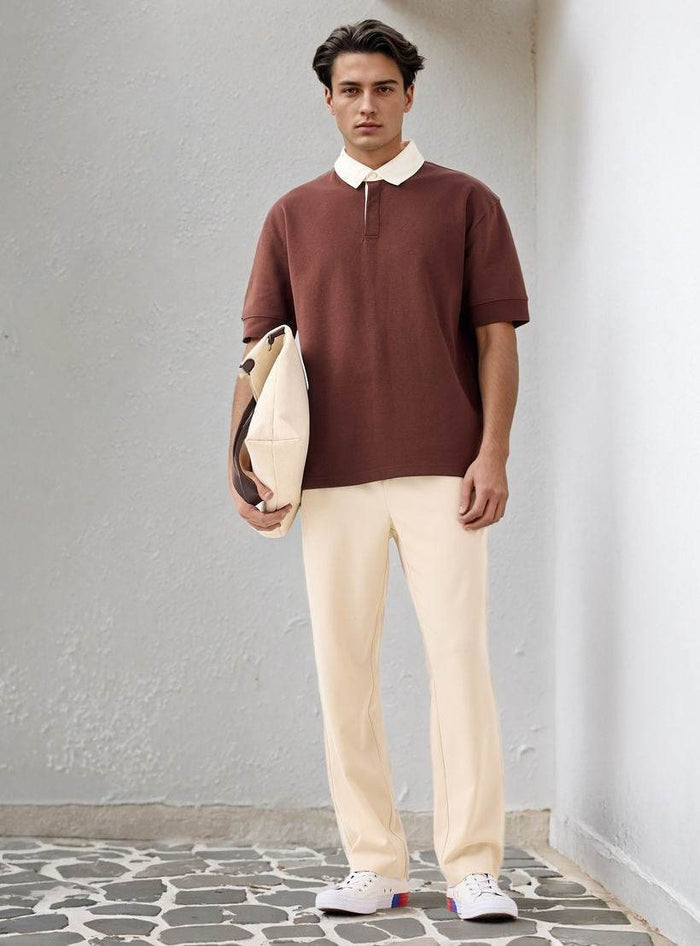 Contrast Neck Polo T-shirt - Dubai Offers Today