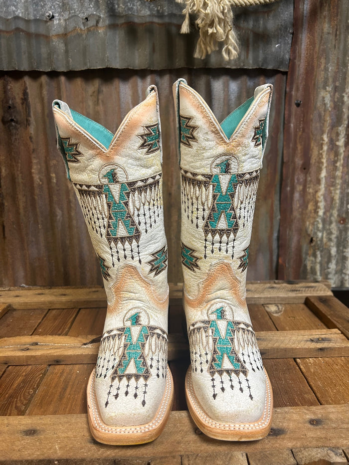 Corral Embroidered Kids Western Square Toe Boot