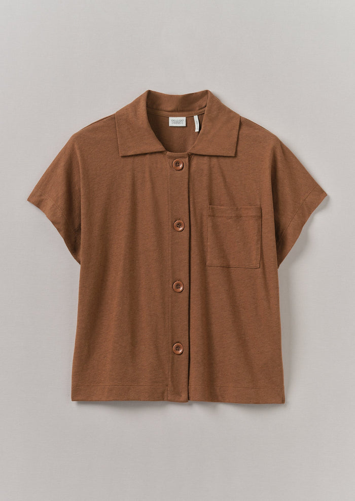 Cotton Hemp Jersey Shirt | Brown Anise