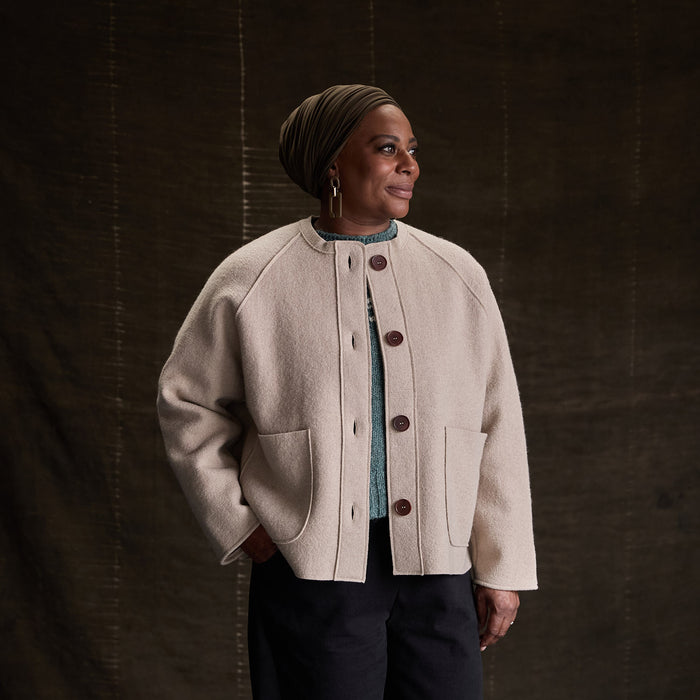 Creek Women's Jacket - Boiled Merino Wool - Sand