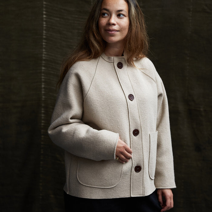 Creek Women's Jacket - Boiled Merino Wool - Sand
